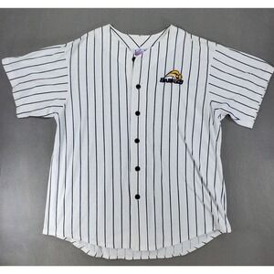 Vintage Buffalo Sabres Mens Sz M Baseball Button Up NHL HOCKEY Jersey Pinstriped